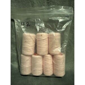 Vintage 80s 7 pc Punch Embroidery Thread Clarke's Pink Bag 42